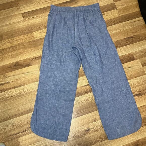 Christian Siriano Linen Wide Leg Pants Medium Coastal Chic Minimalist Resortwear - Picture 3 of 7